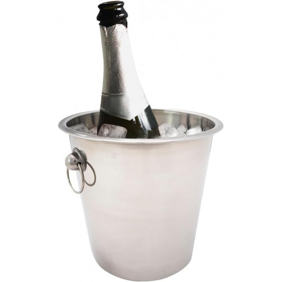 Stainless Steel Champagne Ice Bucket Handles Cooler Drink Party Punch Beer Wine image