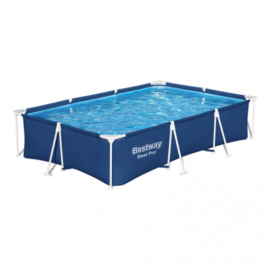 Bestway 56404 - Deluxe Splash Frame Swimming Pool Children's Tubular Detachable Pool, 300x201x66 cm, Blue image