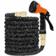 150Ft Black Expandable Flexible Garden Hose Pipe Expanding Fittings + Spray Gun image