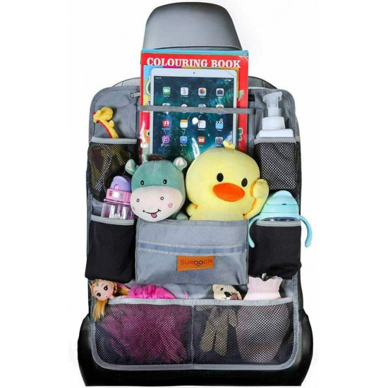 Surdoca Car Seat Organiser Tablet Holder 9 Pockets Storage Kids Toys Bottles New image