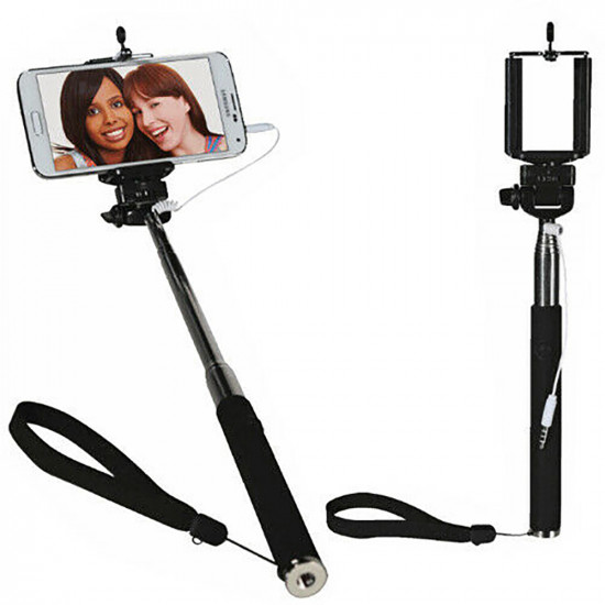 New Selfie Stick Monopod Telescopic Wired Mobile Phone Holder Photos Xmas Gift Automotive, Decorative image