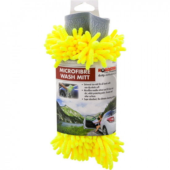 Microfiber Wash Mitt Super Soft Car Washing Glove Premium Quality Noodle Sponge image