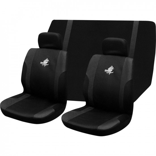 6Pc Wrx Grey Black Car Sports Seat Covers Universal Set image
