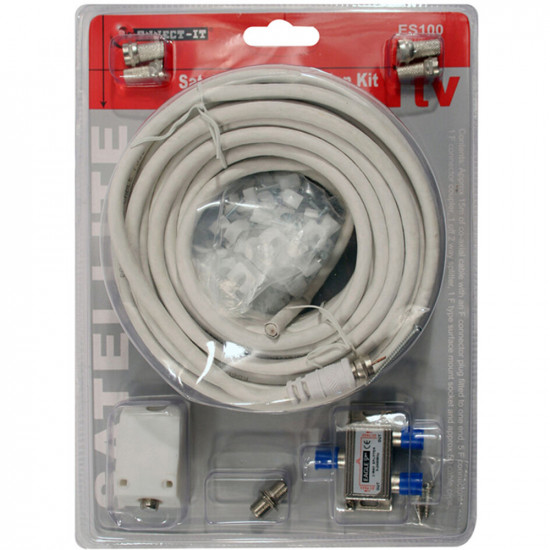 Satellite Tv Diy Extension Kit 15M / 50Ft Coaxial Cable Electrical, Adaptors & Extension Leads image