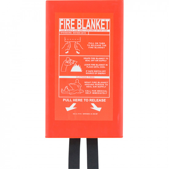 2 X Fire Blanket Home Safety 1M X1M Quick Release Protection Kitchen Office Case image