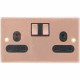 New 13Amp Rose Gold Socket Double Switch Plug 2 Gang Power Electric Wall Home image