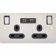 New 13Amp Socket Double Switch Usb Plug 2 Gang Power Electric Stainless Steel Electrical, Household Appliances image