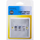 New 3 Gang 2 Way Chrome Polish Double Light Switch With Fixing Screws Home Cover image