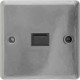 New Black Nickel Single Telephone Socket Master Home Office With Fixing Screw image