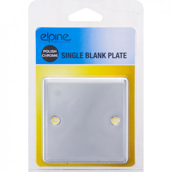 New Chrome Polish Single Blank Plate Light Switch Home Office Electric Socket image