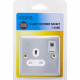 New Chrome Polish Switched Socket 1 Gang With Fixing Screws Electric Home Office Electrical, Household Appliances image