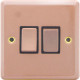 New Rose Gold Single Light Switch 2 Gang 2 Way On/Off With Fixing Screw Home Electrical, Household Appliances image