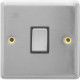 New Stainless Steel Single Light Switch 1 Gang 2 Way On/Off With Fixing Screw image