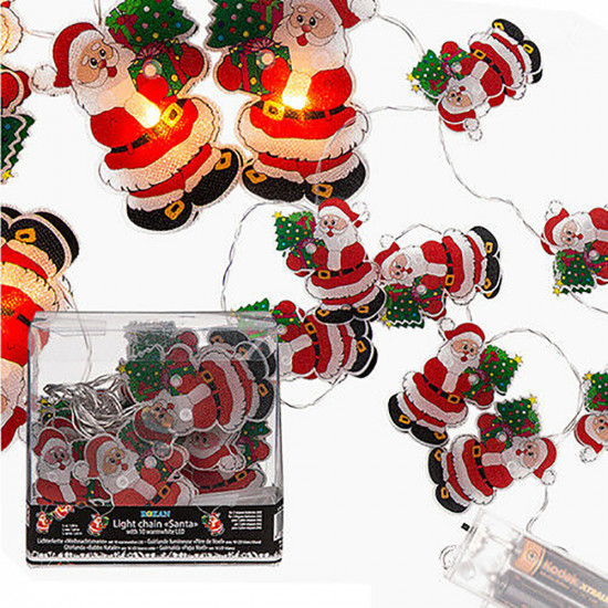 10 Led Santa Christmas Light Fairy Xmas Decoration Indoor Bulb 1.6M Party New image