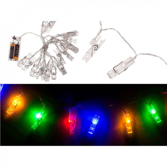 16 Led Photo Peg Clip Fairy String Light Wedding Hanging Picture Decor Gift New image