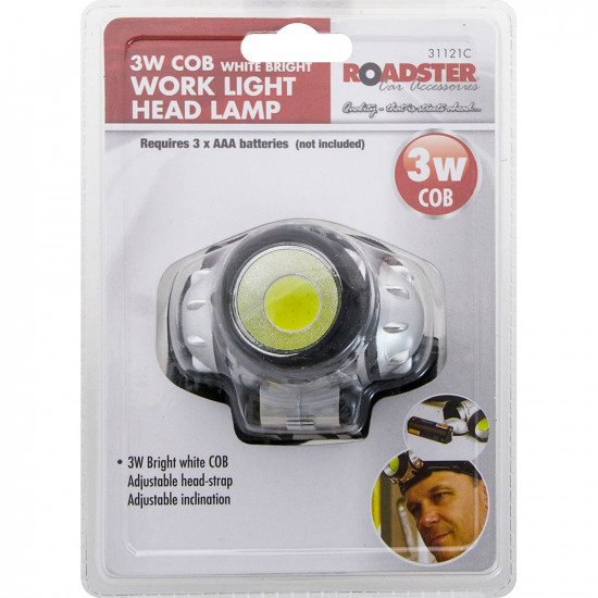 2 X 3W Cob Head Work Light Lamp Torch Flashlight Fishing Adjustable Strap Bright image
