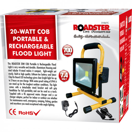 20W Bright Cob Led Rechargeable Cordless Portable Building Flood Light Camping Electrical, Lights & Torches image
