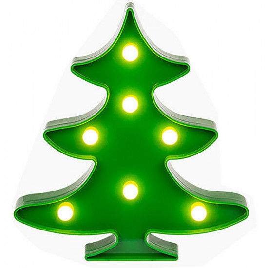 7 Led Xmas Tree Light Festive Decoration Home Lamp Gift 22Cm Battery Operated image