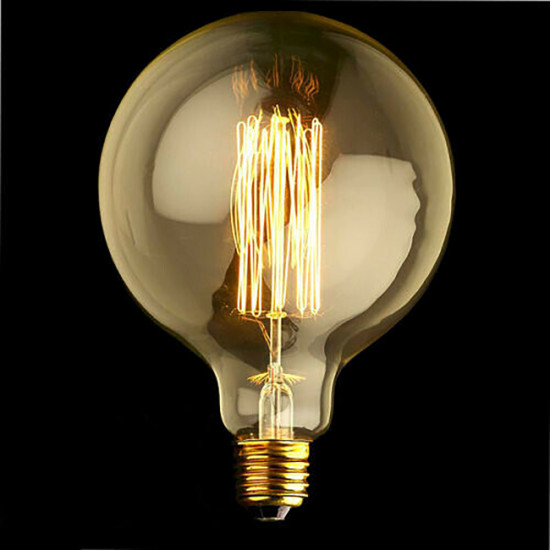 Vintage Round Retro Industrial Filament Lamp Light Edison Bulb 40W 240V Home New image