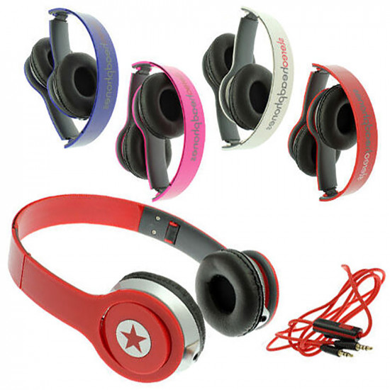**3 For 2** Stereo Headphones Dj Style Foldable Headset Earphone Over Ear Mp3/4 image