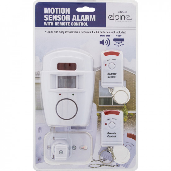 Wireless Pir Motion Sensor Alarm + 2 Remote Controls Shed Home Garage Caravan image