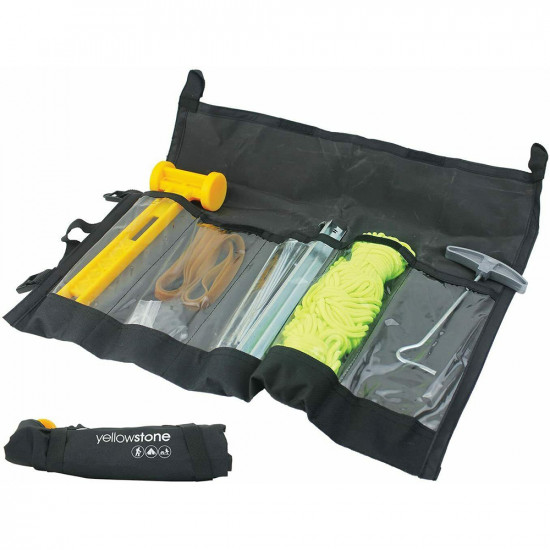 34Pc Camping Accessory Kit Hiking Tools Handy Pegs Mallet Rope Spare Guy + Case image