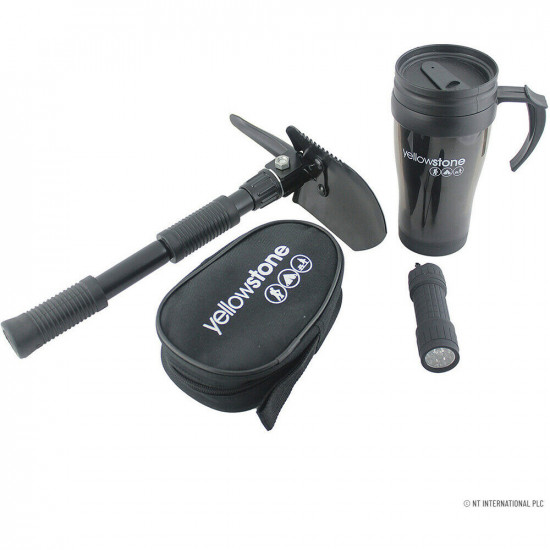 New Car Travel Gift Set Camping Hiking Fishing Outdoor Portable Shovel Torch Mug image