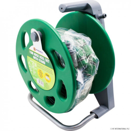 20M Garden Hose Pipe Reel Free Standing Handle Reinforced 3 Ply New image