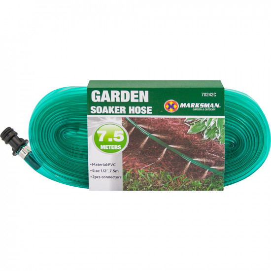 7.5M Soaker Hose Pipe Garden Drip Irrigation Watering Sprinkler Lawn Plants New image