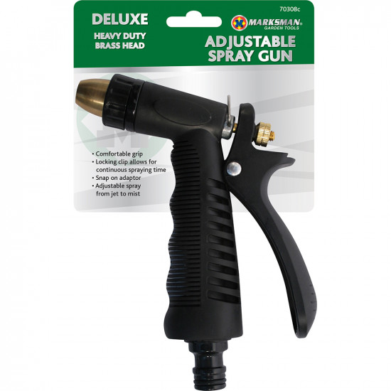 Deluxe Heavy Duty Hose Spray Gun Brass Jet Mist Nozzle Watering Garden Adaptor image