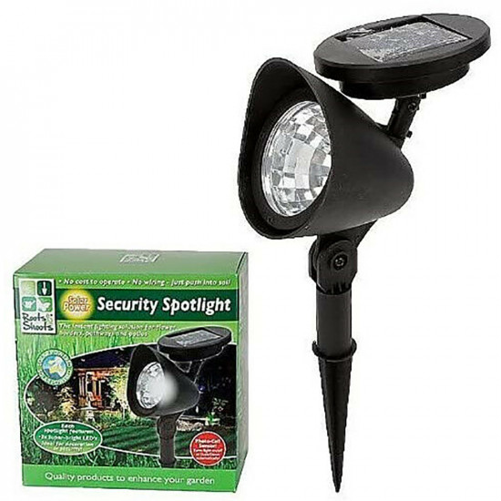 Solar Powered Security Spotlight Garden 3 Led Light Patio Lawn Pathway Sensor Garden & Outdoor, Miscellaneous image