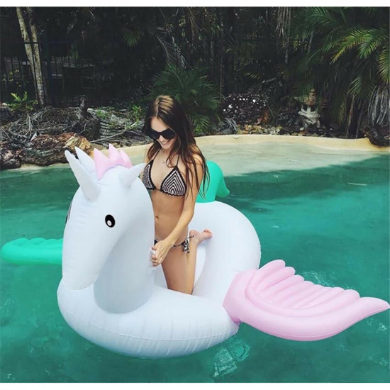 New Giant Inflatable Unicorn Water Float Summer Sea Swim Pool Lounger Beach Fun Garden & Outdoor, Swimming Pools image