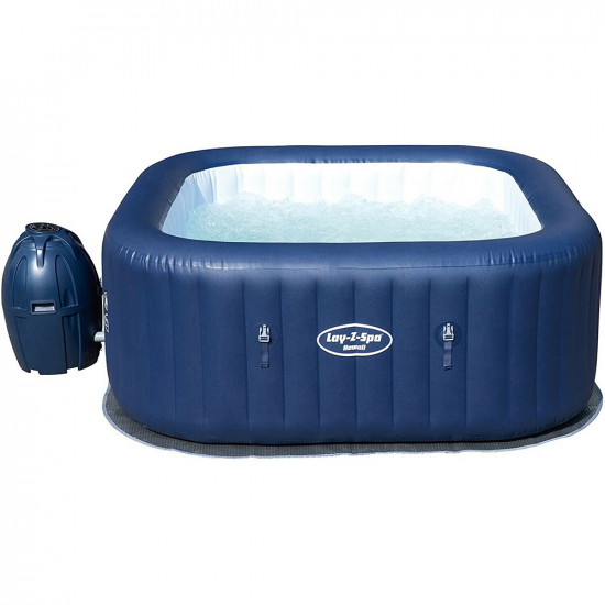 Lay-Z-Spa Hawaii Hot Tub, Airjet Square Inflatable Spa, 4-6 Person Garden Garden & Outdoor, Swimming Pools image