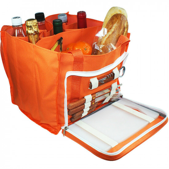 Picnic Bag Boyz Toys 2 Person Outdoor Camping Lunch Folding Food Carry Orange Garden & Outdoor, Travel image