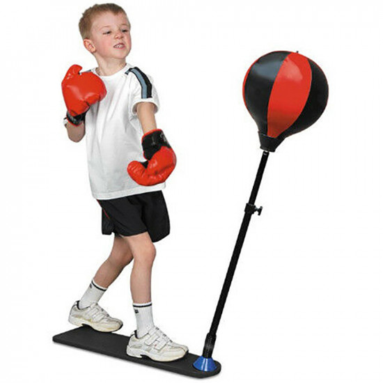 Junior Boxing Set Kids Punch Bag Ball & Mitts Gloves Kit Children Free Standing Gifts & Gadgets, Games image