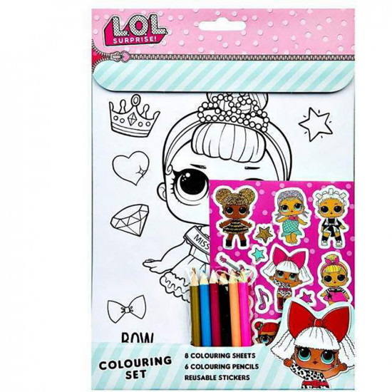 New Lol Surprise Colouring Set Kids Fun Activity Craft Xmas Gift Stickers Crayon Gifts & Gadgets, Games image