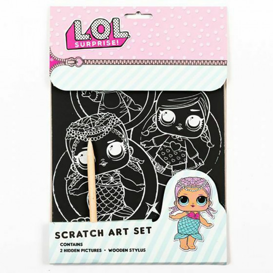 New Lol Surprise Scratch Art Set Kids Activity Craft Xmas Gift Wooden Stylus image