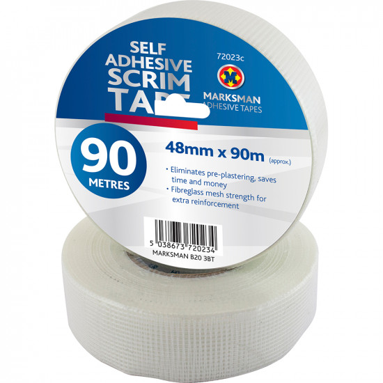 Set Of 4 Self Adhesive 90M Scrim Tape Mesh Strong Fibreglass Plasterboard New Gifts & Gadgets, Tapes & Glues image