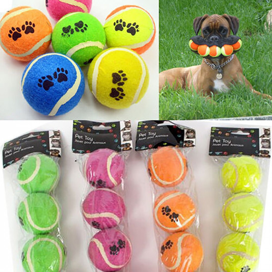 12 X Pet Dog Tennis Balls Throw Catch Chase Strong Outdoor Garden Park Toy Gift image