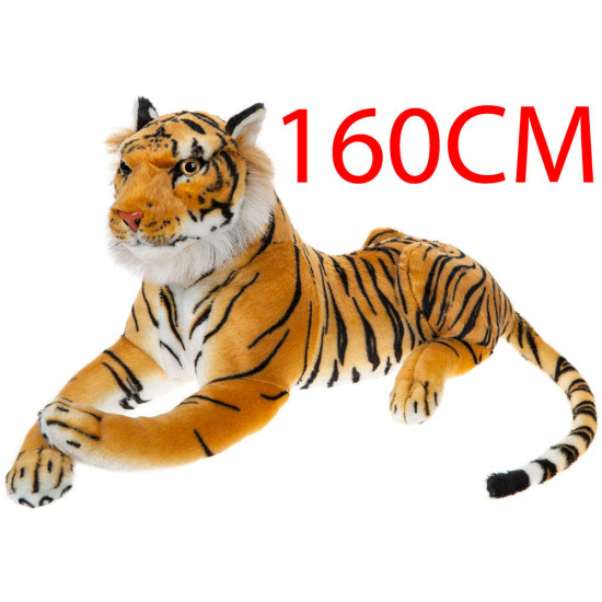 160Cm Giant Plush Lying Tiger Stuffed Animal Soft Cuddly Large Kids Realistic image