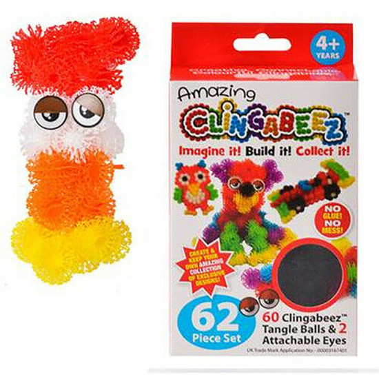 2 X 62Pc Amazing Clingabeez Tangle Balls Kids Fun Craft Activity Toy Eyes Build image