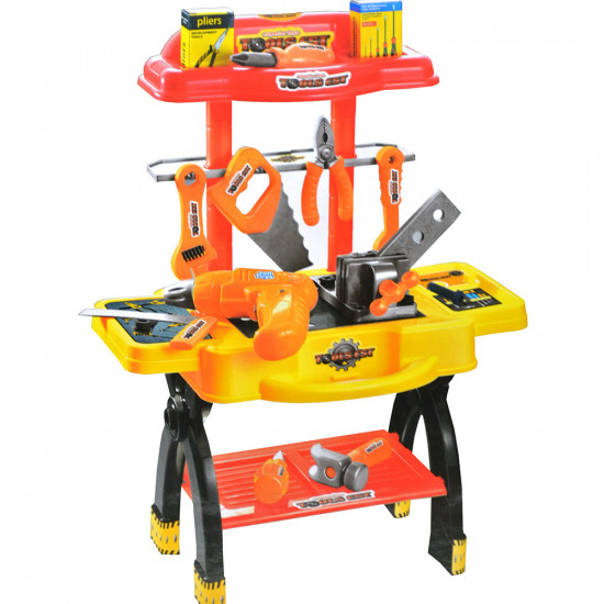 45Pc Toy Workbench Kids Childrens Tool Kit Bench Diy Station Electric Drill Play image
