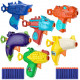 6 Pack Blaster Nerf Toy Gun Set with 20 Refillable Soft Foam Darts Shoot for Family Fun Xmas Gift image