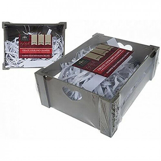 Hamper Crate Gift Box Present Storage Basket Diy Occasions Set Wooden Wood New image