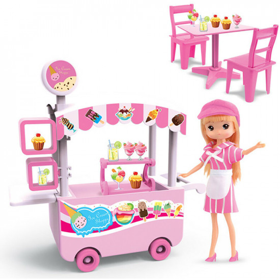 Ice Cream Shop Kids Cart Pretend Toy Set Role Play Doll Parlour + Accessories image