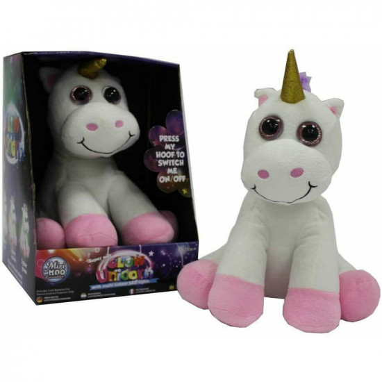 Miri Moo Super Soft Glow Unicorn Teddy Colour Changing Nightlight Led Xmas Gift Gifts & Gadgets, Toys image