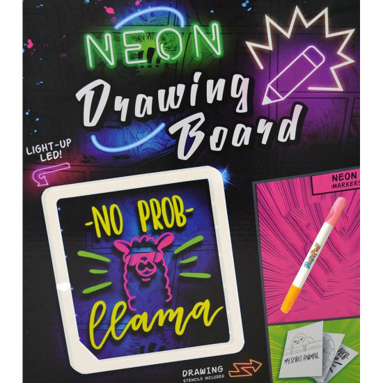 Neon Drawing Board With Pens Shape Stamps Kid Writing Painting Led Xmas Fun Gift Gifts & Gadgets, Toys image