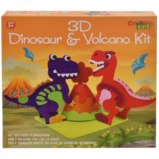 New 3D Foam Dinosaur & Volcano Kit Kids Fun T Rex Crafts Gift Toy Indoor Xmas Gifts & Gadgets, Toys image