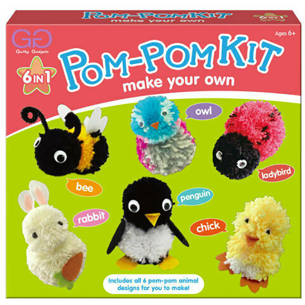New Make Your Own Pom-Pom Kit Art Craft Fun Game Toy Activity Creative Xmas  Gift