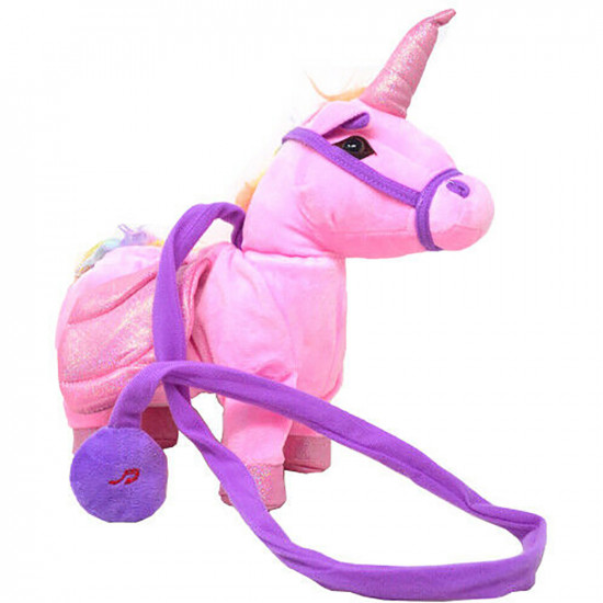 New Pink Walking Magic Unicorn On Leash Kids Fun Sound Music Xmas Gift Toy Soft Gifts & Gadgets, Toys image